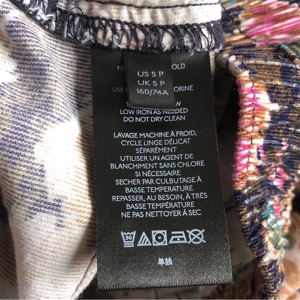 Anthropologie Anisa Floral Corduroy Joggers Pants Petite - Picture 10 of 14